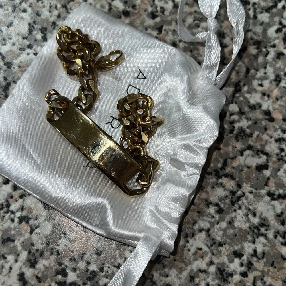 Adornia, Men’s Water Resistant Curb Chain Tag Bracelet like new/Euc - Picture 3 of 3